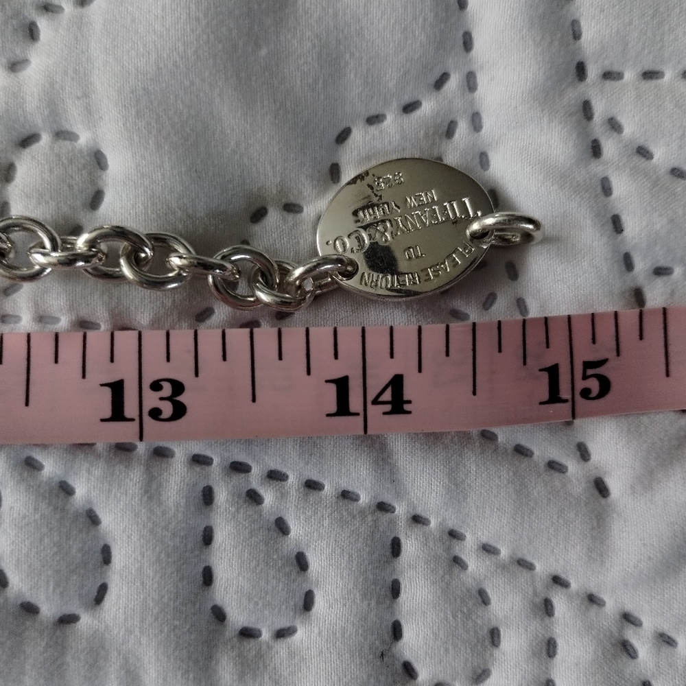 Tiffany and Co Sterling Silver Return to Tiffany Oval Tag Choker Necklace - Picture 5 of 11
